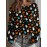 Plus Size, Women's Plus Size Oversized Off-the-Shoulder Sweater - Turquoise Blue, Orange, Black & White Bat Print Lightweight Sweater, Cute Bat Wing Collar & Boat Neck, Machine Washable Cozy Fall/Spring Sweater for Halloween, Christmas, Casual