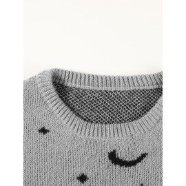 Plus Size - Women'S Oversized Gothic Dancing Skeletons & Bats Print Sweater - Long Sleeve Round Neck Pullover, Vibrant Orange Winter Warm Sweater for Halloween & Casual Attire, Cozy Fall Winter Sweater for Plus Size Women