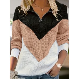 Plus Size - Women'S Plus Size Oversized V-Neck Sweater Dress - Black & White Color Block with Red Accent - Long Sleeve Ribbed Texture Pullover, Stretchy Winter Sweater with Button Closure, Casual Fall/Winter Sweater Dress for Women (No Lining