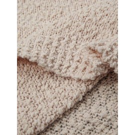 Plus Size, Women's Plus Size Oversized Beige Sweater - Elegant Long Sleeve Round Neck Loose Fit Pullover, Cozy Overskill Layering Piece for Fall & Spring, Wrinkle-Resistant Casual to Formal Wear (Machine Washable)