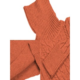 Womens Fashion Long Sleeve Turtleneck Sweater Dresses Knitted Bodycon Midi Sheath Jumper Dresses