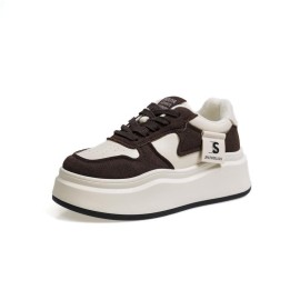 Winter Thick Sole Fleece Lined White Shoes Women | New Non Slip Small Size Lace Up Height Increasing Black White Panda Plush Shoes, Casual Style with Polyurethane Upper and Rubber Sole, Women Shoes, Sneakers