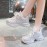 New Sparkly Crystal Platform Sneakers | Comfortable Casual Women'S Shoes, Party Wedding Date Night Glitter Walking Shoes, Non-Slip Soft Sole Glow in The Dark Shoes, Korean Instagram Style Women'S Flats, Lace-up Closure, Round Toe, Fabric Upper