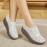 Women's Breathable Loafers Flat Shoes with Perforated Thick Sole, Fashionable Versatile Spring Summer Autumn All-Season Ladies' Height-Increasing Shoes, Women Shoes, Sneakers