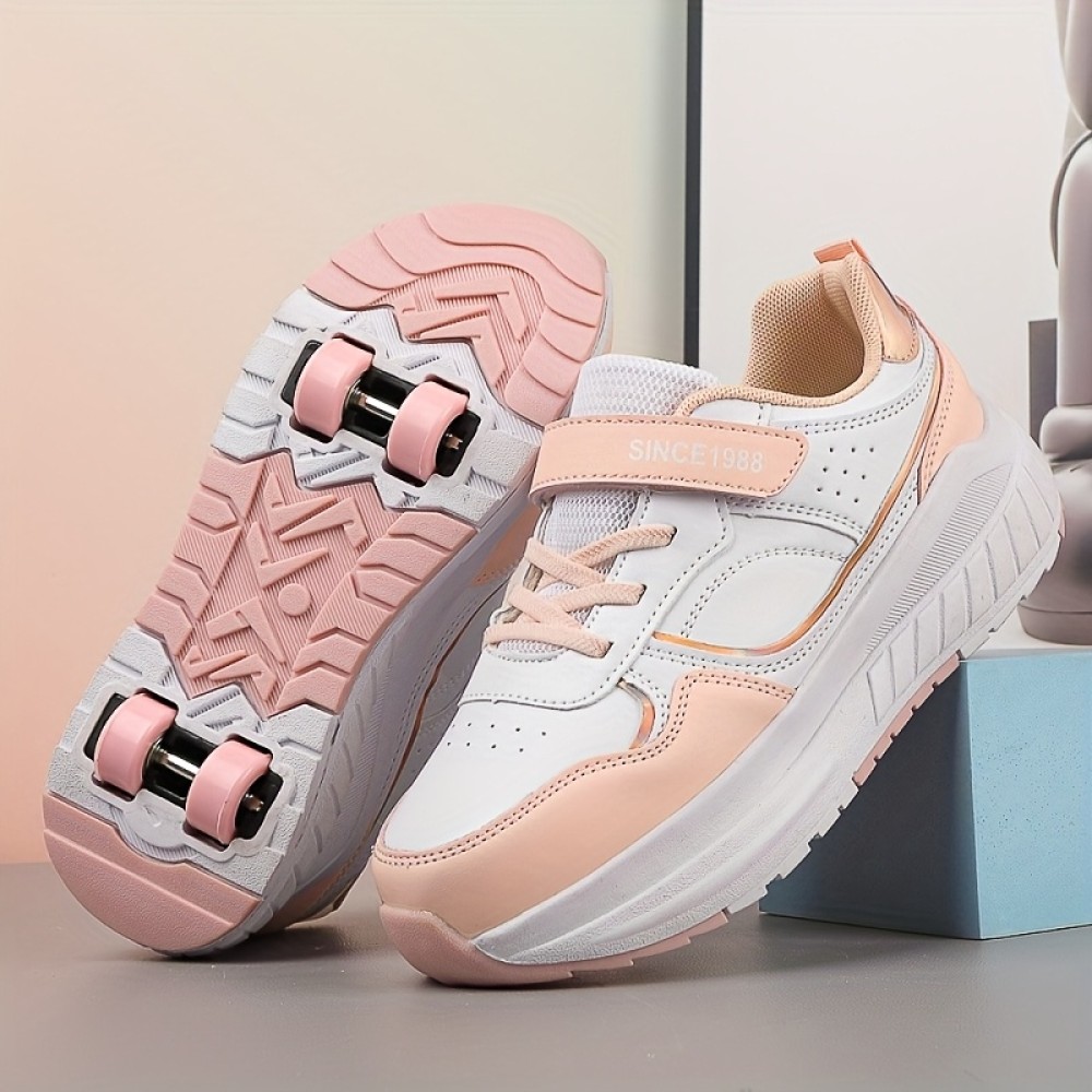 Fashionable Four-Wheeled Roller Shoes for Students And, Suitable for Outdoor Street Activities And Versatile Skating Sports., Women Shoes, Sneakers