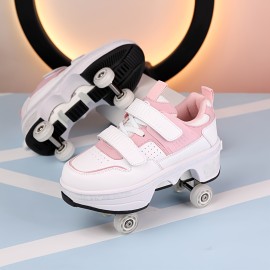 [Roller Skates for And] Lightweight Women's Casual Sports Shoes | Durable PU Roller Skates | Removable Wheels, Four Seasons Outdoor Fun