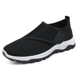 Spring Mesh Breathable Casual Middle-aged and Elderly Single Shoes Women | Low Top, Fabric Upper, Hook-and-loop Closure, Plain Toe, Solid Color, Superfine Fiber Inner, Rubber Insole, Sole, Women Shoes, Sneakers