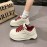 Hot-Selling Women'S Bread Shoes New Thick-Soled Versatile Super Popular White Shoes | Soft-Soled Height-Increasing Casual Sports Sneakers with Lace-up Closure, Plain Toe, Solid Color, Tassel Embellishment, Fabric Upper and Inner, Rubber Sole