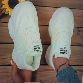 Ladies' Casual Sports Shoes | Comfortable, All-season, Mid-top with Synthetic Upper, Rubber Sole, Fabric Lining and Insole, Lace-up Closure, Women Shoes, Sneakers