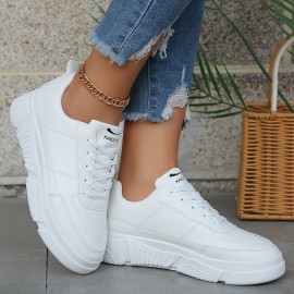 Casual Women'S Sneakers | Low-top, Lace-up, Solid Color, Synthetic Upper, Fabric Inner, Rubber Sole | Hand Wash or Professional Dry Clean, Women Shoes