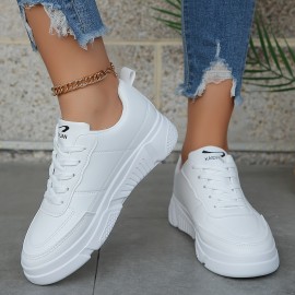 Casual Women'S Sneakers | Low-top, Lace-up, Solid Color, Synthetic Upper, Fabric Inner, Rubber Sole | Hand Wash or Professional Dry Clean, Women Shoes