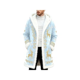 Christmas Cardigan for Men Casual Cozy Winter Front Print Edge Soft Back Cozy Cape Style wear with No Fasteners Warm Confortable Mens Cardigans, Holiday Fashion, Winter Wear, Relaxed Fit, Warm Material, Comfortable Texture, Festive Apparel, Open