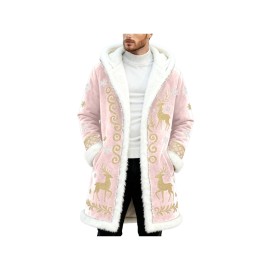 Christmas Cardigan for Men Casual Cozy Winter Front Print Edge Soft Back Cozy Cape Style wear with No Fasteners Warm Confortable Mens Cardigans, Holiday Fashion, Winter Wear, Relaxed Fit, Warm Material, Comfortable Texture, Festive Apparel, Open