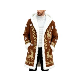 Christmas Cardigan for Men Casual Cozy Winter Front Print Edge Soft Back Cozy Cape Style wear with No Fasteners Warm Confortable Mens Cardigans, Holiday Fashion, Winter Wear, Relaxed Fit, Warm Material, Comfortable Texture, Festive Apparel, Open