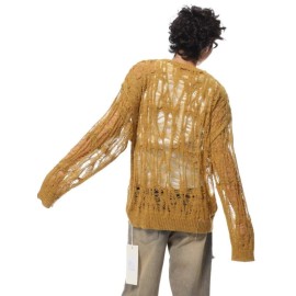 Men'S Pullover with Unique Hollow Design, Niche Style, Sun- Sweater, Korean Casual Lazy Fashion, Perfect for Layering