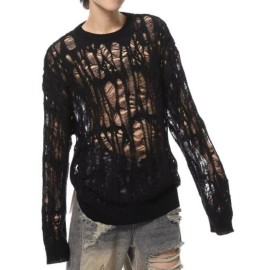 Men'S Pullover with Unique Hollow Design, Niche Style, Sun- Sweater, Korean Casual Lazy Fashion, Perfect for Layering
