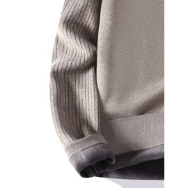 Foreign trade Men's long sleeved lapel fake 2pcs shirt collar with thick velvet sweater for teenagers and men, warm knit sweater, Layering Piece, Office Casual, Classic Knitwear, Warm Material, Durable Stitching, Pullover Sweater, Men’S Sweater