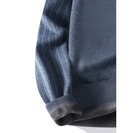 Foreign trade Men's long sleeved lapel fake 2pcs shirt collar with thick velvet sweater for teenagers and men, warm knit sweater, Layering Piece, Office Casual, Classic Knitwear, Warm Material, Durable Stitching, Pullover Sweater, Men’S Sweater