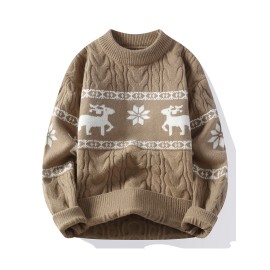 Christmas-themed Ted Sweater, Warm And Comfortable, Festive Atmosphere, Ritualistic, Cheerful, Versatile, Pullover Style.