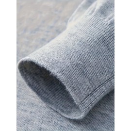 New Men'S Solid Color Round Neck Knitted Pullover Sweater