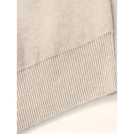 New Men'S Solid Color Round Neck Knitted Pullover Sweater