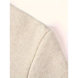 New Men'S Solid Color Round Neck Knitted Pullover Sweater