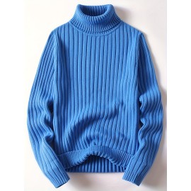 Men's Thick Winter Sweater - White/Beige High Collar Pullover, Loose High Collar Bottom, Machine Washable Warm Sweater Tank Top, Suitable for Casual And Formal Wear Duty Free Shipping