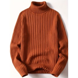 Men's Thick Winter Sweater - White/Beige High Collar Pullover, Loose High Collar Bottom, Machine Washable Warm Sweater Tank Top, Suitable for Casual And Formal Wear Duty Free Shipping