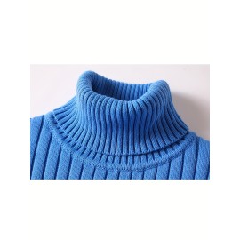 Men's Thick Winter Sweater - White/Beige High Collar Pullover, Loose High Collar Bottom, Machine Washable Warm Sweater Tank Top, Suitable for Casual And Formal Wear Duty Free Shipping