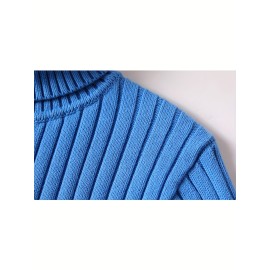 Men's Thick Winter Sweater - White/Beige High Collar Pullover, Loose High Collar Bottom, Machine Washable Warm Sweater Tank Top, Suitable for Casual And Formal Wear Duty Free Shipping