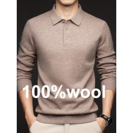 100% Thickened Sweater Commuting Turn- Collar Solid Color Warm High-End Sweater Men's Inner Wear