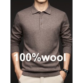 100% Thickened Sweater Commuting Turn- Collar Solid Color Warm High-End Sweater Men's Inner Wear