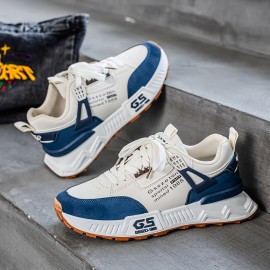 Men'S Outdoor Walking Casual sneakers | Slip-Resistant Durable Skate Shoes, Fashion Street Skateboard Sneakers, Lightweight Comfortable Everyday Walk Shoes, Breathable Cushioned Training Athletic Shoes, Upper, PVC Sole, Fabric Inner, Lace Closure