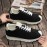 Men's Vintage Street Style Sneakers, Solid Color, Lace-up Design, Round Toe, with Distressed Details, Fabric Insole and Lining, Suitable for Hiking, Daily Wear, Casual and Party Occasions