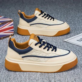 Men'S Slip-On Hiking Shoes - Low-Top All-Terrain Comfortable Walking Shoes with Arch Support & Cushioned Insole, Beige & Black Synthetic Upper, Rubber Sole for Outdoor, Casual, Sports & Daily Wear - Unisex-Friendly Design for Men & Women, Festival Footwear, Minimalist Style, Breathable Fabric Lining, Durable Construction, Versatile Footwear, Festival Goers, Outdoor Enthusiasts, Men Sneaker, Men Shoe, Men' Shoe