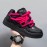 Men'S & Women'S Chunky Platform Sneakers - Korean Retro Style Wide Width Shoes with Thick EVA Sole, Low-Top Round Toe & Lace-Up Closure, /Pink Colorway - All-Match Casual Footwear for Spring/Fall, Versatile for Everyday & Statement Outfits