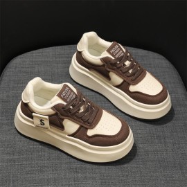 Winter Thick Sole Fleece Lined White Shoes Women | New Non Slip Small Size Lace Up Height Increasing Black White Panda Plush Shoes, Casual Style with Polyurethane Upper and Rubber Sole, Women Shoes, Sneakers