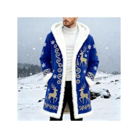Christmas Cardigan for Men Casual Cozy Winter Front Print Edge Soft Back Cozy Cape Style wear with No Fasteners Warm Confortable Mens Cardigans, Holiday Fashion, Winter Wear, Relaxed Fit, Warm Material, Comfortable Texture, Festive Apparel, Open