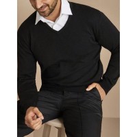 Single-Pack Men's V-Neck Sweater - Casual V-Neck Knit Sweater for Men, Classic Business Style, Ultra-Soft Premium Knit Fabric, Suitable for Workplace and Everyday Fashion Casual Wear
