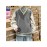 Men's Preppy Style V-Neck Wool Vest, Cream Base + Contrast Trim + Oversized Fit, Trendy Sleeveless DK Uniform Lazy Waistcoat