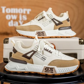 Men'S Outdoor Walking Casual sneakers | Slip-Resistant Durable Skate Shoes, Fashion Street Skateboard Sneakers, Lightweight Comfortable Everyday Walk Shoes, Breathable Cushioned Training Athletic Shoes, Upper, PVC Sole, Fabric Inner, Lace Closure