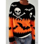 Plus Size, Women's Large Christmas Sweater Sweater Vest-like Top - Green Cable--Like Pattern with Tree & Snowflake Motifs, Long Sleeve Round Neck Pullover for Holiday Parties, Winter Casual Wear (Plus Size, Cozy -Like Texture) - Easy