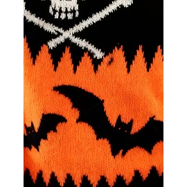 Plus Size, Women's Large Christmas Sweater Sweater Vest-like Top - Green Cable--Like Pattern with Tree & Snowflake Motifs, Long Sleeve Round Neck Pullover for Holiday Parties, Winter Casual Wear (Plus Size, Cozy -Like Texture) - Easy