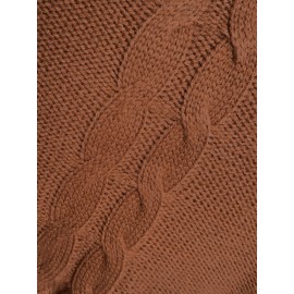 Women's Plus Size Elegant Pullover Sweater Dress - Soft Warm Long Sleeve Round Neck Solid Color Fall Winter Dress for Casual & Formal Occasions, Elegant Long Sleeve Dress, Durable Winter Wear, Comfortable Fashion