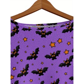 Plus Size - Women'S Fashion Off-the-Shoulder, One-Shoulder, and Boat Neck Sweaters-Personalized oversized sweater Halloween Party Women Sweater Soft Loose Pullover Thin Material Wearing During Trick-or-Treating Comfortable and Festive Atmosphere