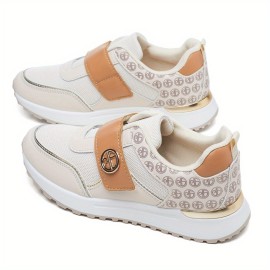 Women's Sports Mesh Shoes, New Breathable Thick-Sole Versatile Running Shoes, Fashion Casual Travel Sneakers with Soft Sole and Hook-and-Loop Closure, Women Shoes