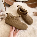 Slip-On Lazy Shoes Autumn Winter New Flat Non-Slip Mom Shoes Women Fleece-Lined Short Snow Boots Boots, Women Shoes, Sneakers