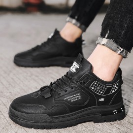 Mid-Top Sneakers PVC Upper - Shoes - Lace-Up Round Toe Casual Student Shoes Suitable for, Office & Casual Attire - Sole & Fabric, Women Shoes