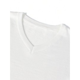 Single-Pack Men's V-Neck Sweater - Casual V-Neck Knit Sweater for Men, Classic Business Style, Ultra-Soft Premium Knit Fabric, Suitable for Workplace and Everyday Fashion Casual Wear