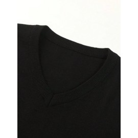 Single-Pack Men's V-Neck Sweater - Casual V-Neck Knit Sweater for Men, Classic Business Style, Ultra-Soft Premium Knit Fabric, Suitable for Workplace and Everyday Fashion Casual Wear
